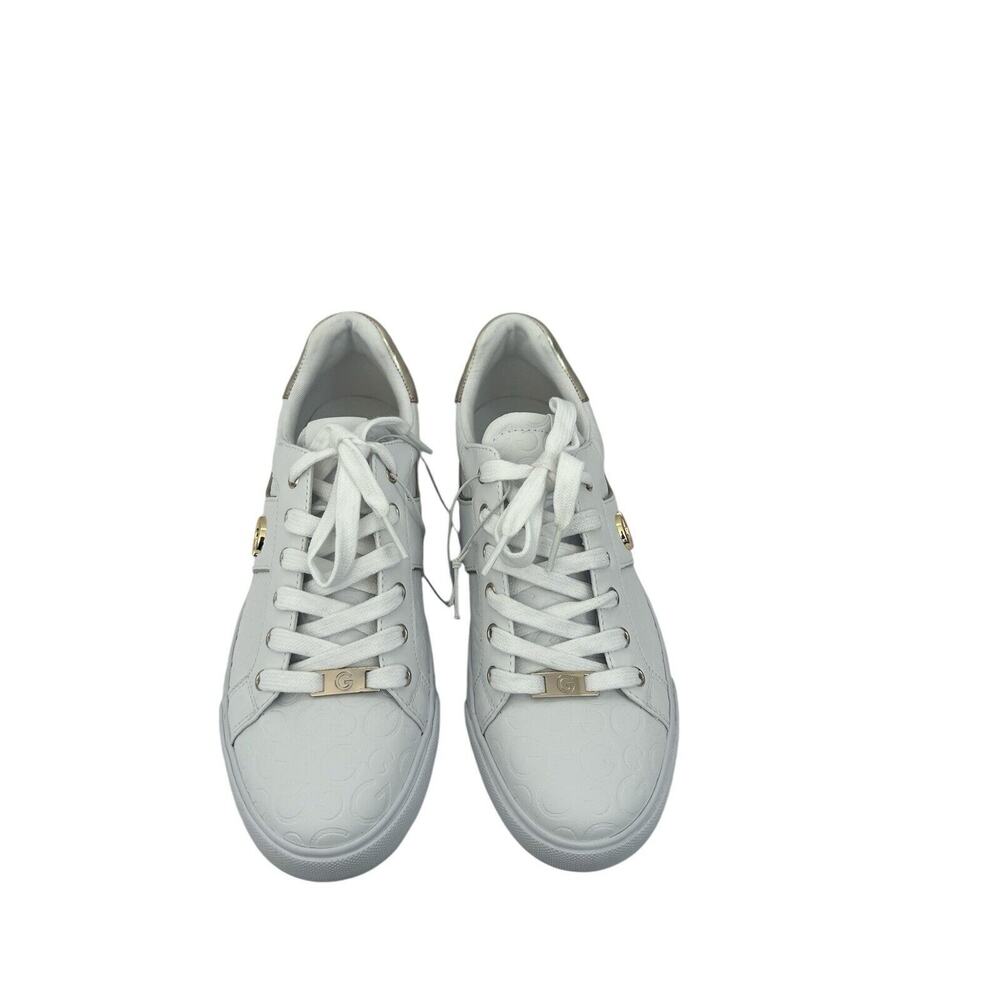 Guess Women’s Fashion Loven Sneakers White/Gold Size 10 New